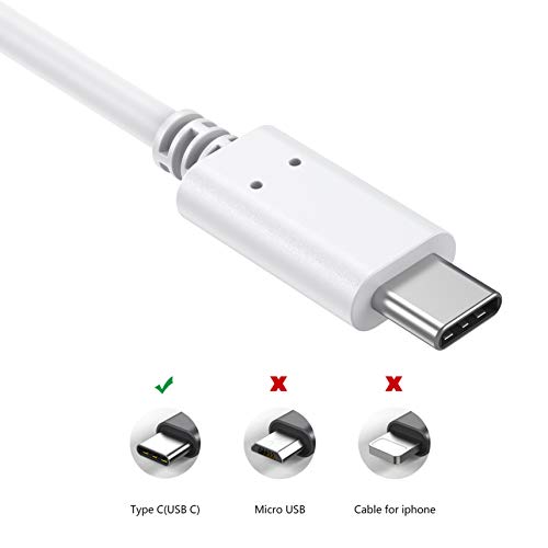 Slabo Cable de Carga USB Tipo C para iPad Pro 11 (2018-2020) | iPad Pro 12,9 (2018-2020) Cable del conexión Datos - Blanco