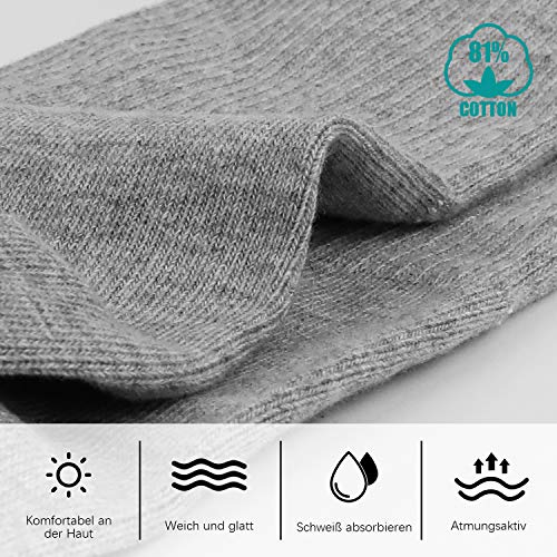 Smart Sir Calcetines Hombre y Mujer 4 Pares de Calcetines de deporte Negro Largo Calcetines de tenis Blanco