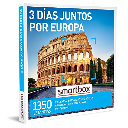 Smartbox - Caja Regalo 3 días Juntos por Europa - Idea de Regalo Original - 2 Noches con Desayuno o 2 Noches para 2 Personas