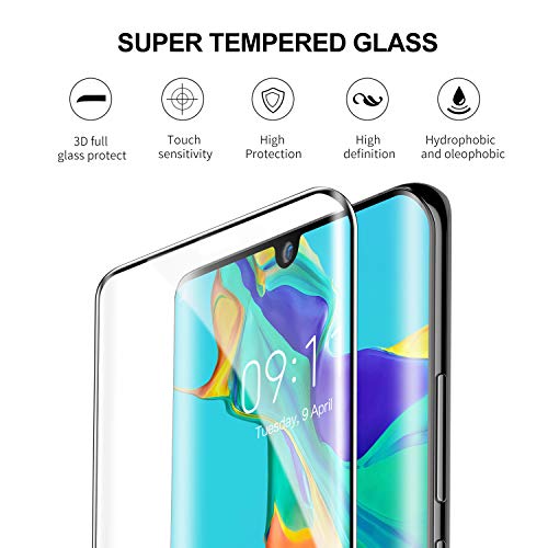 SmartDevil [2 Pack] Protector Pantalla de Huawei P30 Pro,Cristal Templado Huawei P30 Pro,Vidrio Templado [Fácil de Instalar] [3D Borde Redondo] [Garantía de por Vida] para Huawei P30 Pro
