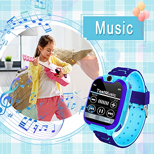 Smartwatch Niños Musica MP3 - Reloj Inteligente Niño 7 Juegos - Reloj del Teléfono, Reloj Inteligente Niña, Reloj de Cámara Alarma, Realiza Llamadas, Regalos Inteligentes para Niños, Smart Watch Niña