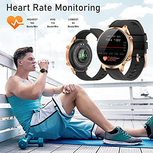 Smartwatch, Reloj Inteligente para Mujer Hombre, Relojes Deportivos de Impermeable IP68 con Pulsometro, Monitor de Sueño, Podómetro, Fitness Activity Tracker para Android iOS
