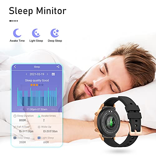 Smartwatch, Reloj Inteligente para Mujer Hombre, Relojes Deportivos de Impermeable IP68 con Pulsometro, Monitor de Sueño, Podómetro, Fitness Activity Tracker para Android iOS