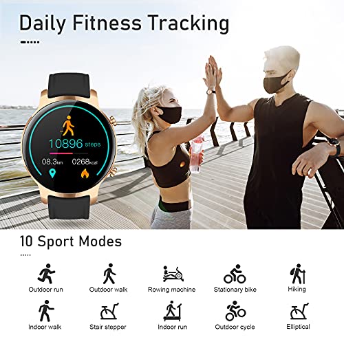 Smartwatch, Reloj Inteligente para Mujer Hombre, Relojes Deportivos de Impermeable IP68 con Pulsometro, Monitor de Sueño, Podómetro, Fitness Activity Tracker para Android iOS