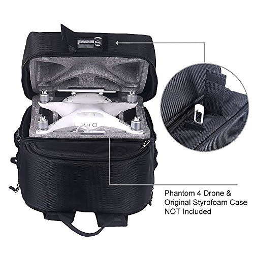 Smatree Mochila para DJI Phantom 4 / 4 Pro Drone Quadcopter (Caja original de espuma de poliestireno, baterías, hélices NO incluidas)