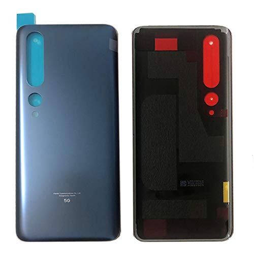 Snailcanfly Reemplazo para Xiaomi Mi 10 Mi10 5G M2001J2G M2001J2I 6.67inch Vidrio Trasero Tapa de la batería Carcasa de Puerta Trasera Twilight Grey