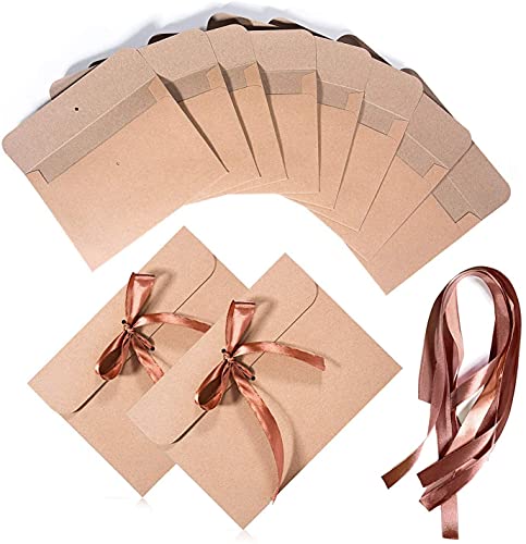 Sobres Kraft, Orangeone Paquete de 30 Sobres Premium de Sobres Retro con Cintas Marrones para Invitaciones Hechas a Mano, Notas de Agradecimiento, Cartas de Amor, Accesorios, Fiestas, Recompensas