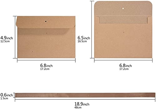 Sobres Kraft, Orangeone Paquete de 30 Sobres Premium de Sobres Retro con Cintas Marrones para Invitaciones Hechas a Mano, Notas de Agradecimiento, Cartas de Amor, Accesorios, Fiestas, Recompensas
