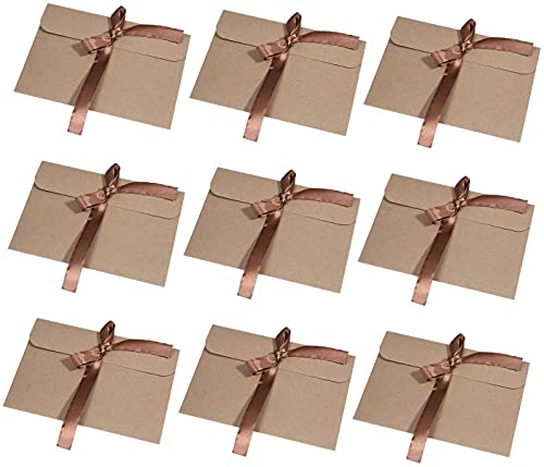Sobres Kraft, Orangeone Paquete de 30 Sobres Premium de Sobres Retro con Cintas Marrones para Invitaciones Hechas a Mano, Notas de Agradecimiento, Cartas de Amor, Accesorios, Fiestas, Recompensas