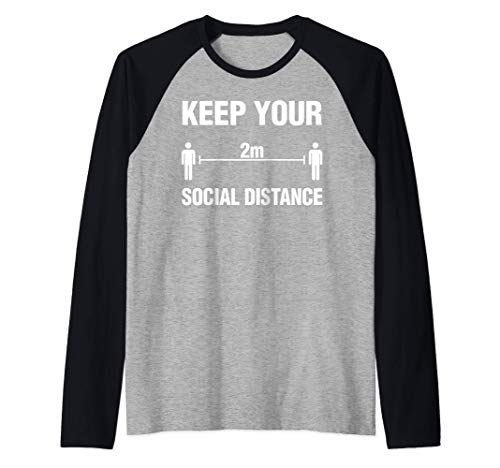 Social Distancing 2M Mantenga su regalo de distancia social Camiseta Manga Raglan