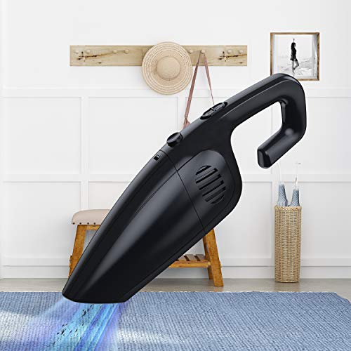 SOCICO Aspiradora de Mano,8000PA Aspirador de Coche Sin Cable Potente,120W Aspirador de Coche Potente Inalámbrico, HEPA Filtro Lavable y Bolsa de Transporte para Coches, Sofas, Pelos Mascotas, Casa
