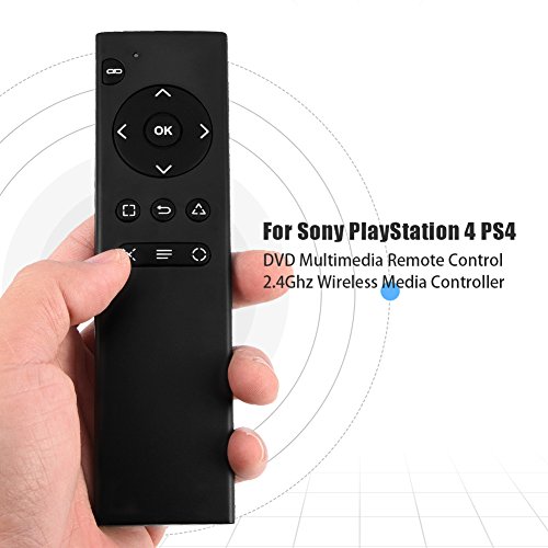 Socobeta Mando a Distancia Playstation 4 PS4 DVD Controlador Multimedia para 2.4Ghz Controlador Multimedia inalámbrico con Receptor USB