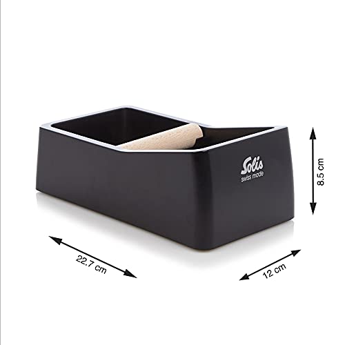 Solis Coffee Knock Box - Recipiente Limpieza Café - Recipiente para Café Espresso - Bote para los Posos Café - Negro