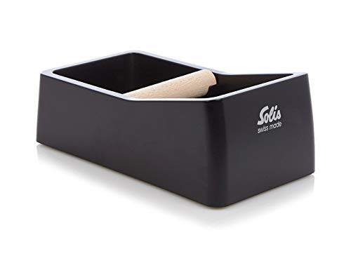 Solis Coffee Knock Box - Recipiente Limpieza Café - Recipiente para Café Espresso - Bote para los Posos Café - Negro