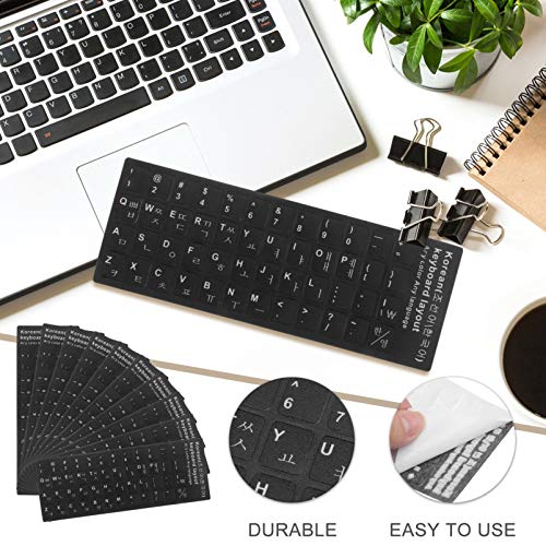 SOLUSTRE 10 Piezas de Pegatinas Coreanas para Teclado Pegatinas con Letras Funda Protectora para Teclado de Ordenador Portátil de Escritorio