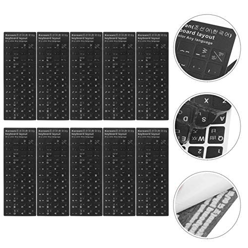 SOLUSTRE 10 Piezas de Pegatinas Coreanas para Teclado Pegatinas con Letras Funda Protectora para Teclado de Ordenador Portátil de Escritorio
