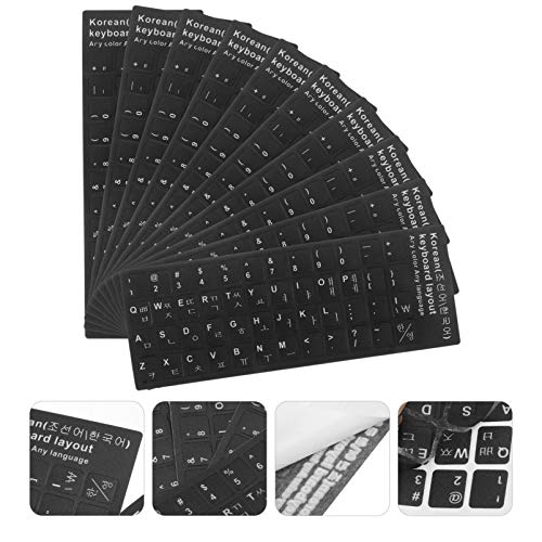 SOLUSTRE 10 Piezas de Pegatinas Coreanas para Teclado Pegatinas con Letras Funda Protectora para Teclado de Ordenador Portátil de Escritorio