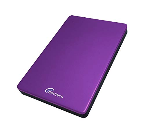 Sonnics 1 TB púrpura disco duro externo portátil USB 3.0 velocidad de transferencia súper rápida para uso con Windows PC, Apple Mac, Smart TV, Xbox One y PS4