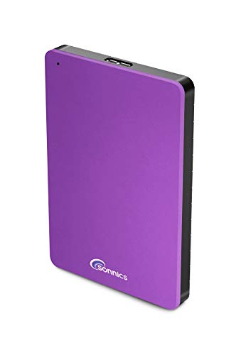 Sonnics 1 TB púrpura disco duro externo portátil USB 3.0 velocidad de transferencia súper rápida para uso con Windows PC, Apple Mac, Smart TV, Xbox One y PS4