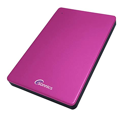 Sonnics 1 TB rosa disco duro externo portátil USB 3.0 velocidad de transferencia súper rápida para usar con Windows PC, Apple Mac, Smart TV, Xbox One y PS4