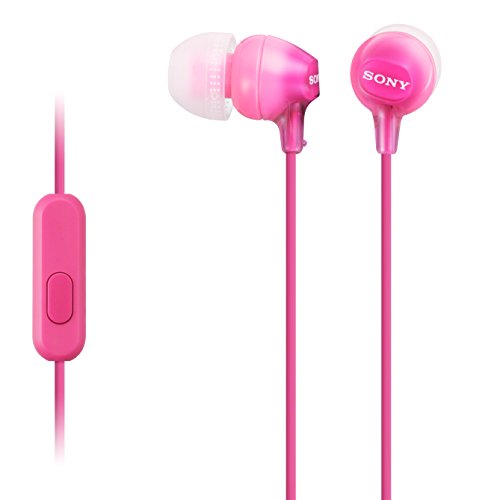 Sony MDREX15APPI - Auriculares in-Ear (con micrófono y Mando con Control de Volumen y reproducción Incorporado) Color Rosa