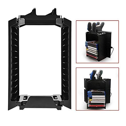 Soporte de almacenamiento para PS4, soporte de consola vertical Bewinner para PS4 Storage Tower Fan Game Disk Rack Holder para PS4 SLIM PRO Xbox One