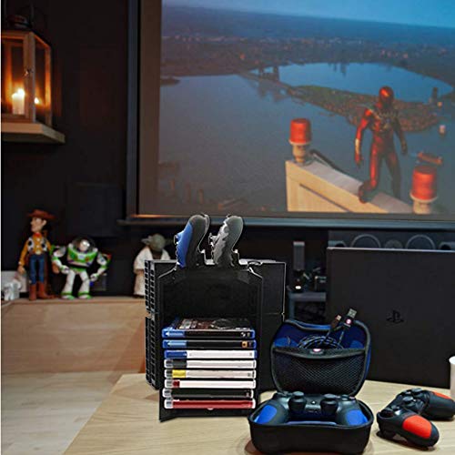 Soporte de almacenamiento para PS4, soporte de consola vertical Bewinner para PS4 Storage Tower Fan Game Disk Rack Holder para PS4 SLIM PRO Xbox One