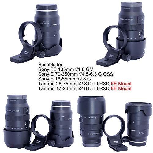 Soporte de Anillo de Soporte para trípode para Sony FE 135 mm f/1.8 GM, E 70-350 mm f/4.5-6.3 G OSS, E 16-55 mm f/2.8 G, FE Mount Tamron 28-75 mm f/2.8 Di III RXD y 17-28 mm f/2.8 Di III RXD