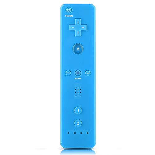 Sorand Controlador Remoto para Wii, Controlador de Juegos para Nintendo Wii/Wii U, Mando a Distancia con Funda de Silicona y Muñequera para Personas de Todas Las Edades(Azul)