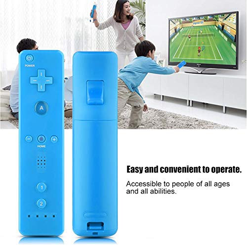 Sorand Controlador Remoto para Wii, Controlador de Juegos para Nintendo Wii/Wii U, Mando a Distancia con Funda de Silicona y Muñequera para Personas de Todas Las Edades(Azul)