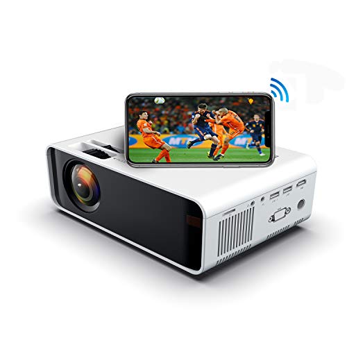 SOTEFE® Mini LED Proyector Portable 4500 Lumens - WiFi Proyector Portátil Full HD 1080P Video Multimedia Para iPhone/Samsung/Sony/Hauwei Smartphone Compatible con HDMI/USB/Tarjeta SD/VGA/AV/TV Box/PS4