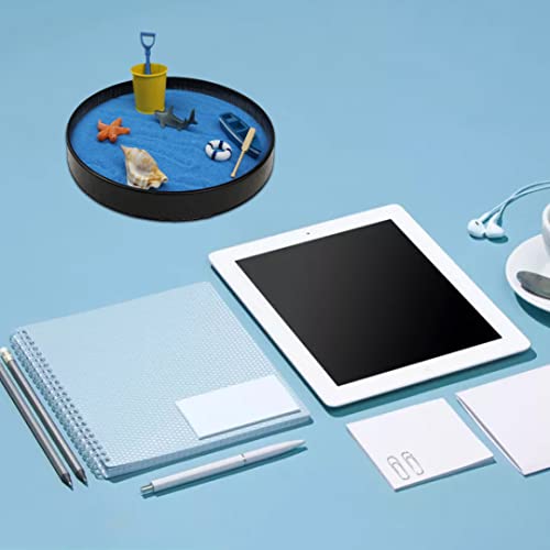 SouiWuzi Adorno de jardín mar Mundo de Arena Mini Zen Garden Sandbox Sandbox Bandeja de Arena Juego de Caja de Arena Juego de Regalo para niños Adultos Oficina