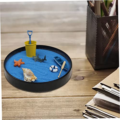 SouiWuzi Adorno de jardín mar Mundo de Arena Mini Zen Garden Sandbox Sandbox Bandeja de Arena Juego de Caja de Arena Juego de Regalo para niños Adultos Oficina