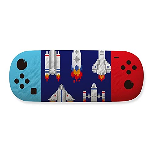Space Ship Rocket Astronomía Pixel Almacenamiento Gafas Caso Creative Game Shell Holder
