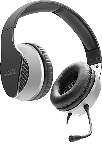 Speed-Link Speedlink HADOW Gaming Headset - Auriculares estéreo con Cable para PC/PS5/PS4/Xbox Series X/S/Switch/OLED/Lite, Negro/Blanco