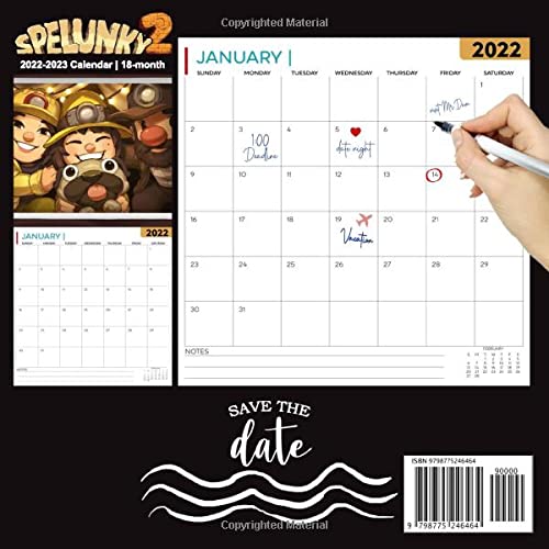 Spelunky 2: OFFICIAL 2022 Calendar - Video Game calendar 2022 - Spelunky 2 -18 monthly 2022-2023 Calendar - Planner Gifts for boys girls kids and ... games Kalendar Calendario Calendrier). 6