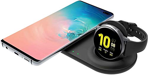 SPGUARD Qi Cargador Compatible con Samsung Galaxy Watch Teléfono Cargador Inalámbrico para Galaxy S21/S20/S10/Galaxy Z Flip/Note 20/10,Galaxy Watch 3,Active 2/1,Galaxy Buds(+,Pro,Live),Galaxy Bean