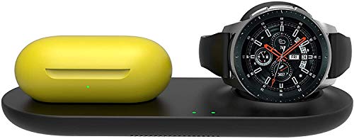 SPGUARD Qi Cargador Compatible con Samsung Galaxy Watch Teléfono Cargador Inalámbrico para Galaxy S21/S20/S10/Galaxy Z Flip/Note 20/10,Galaxy Watch 3,Active 2/1,Galaxy Buds(+,Pro,Live),Galaxy Bean