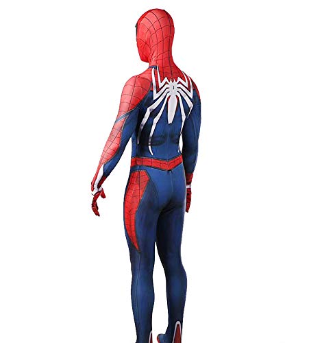 Spider-Man Cosplay Juego De rol PS4 Bodysuit Vestidos De Halloween para Adultos Rendimiento Niño Fancy Dress Up Mono De Licra Bodies,Adult XXXL(180~185cm)-Wide Brimmed Glasses