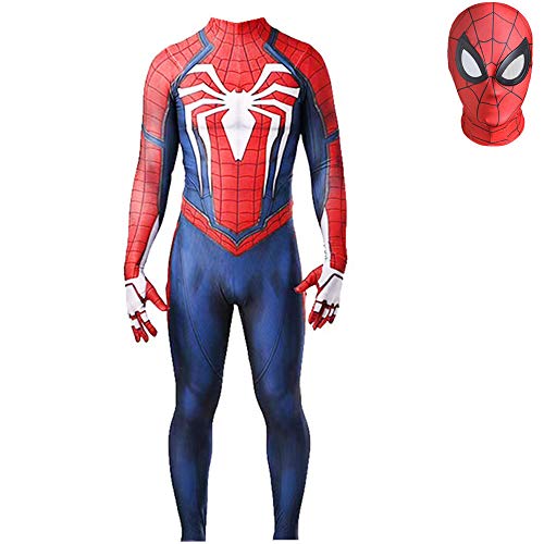 Spider-Man Cosplay Juego De rol PS4 Bodysuit Vestidos De Halloween para Adultos Rendimiento Niño Fancy Dress Up Mono De Licra Bodies,Adult XXXL(180~185cm)-Wide Brimmed Glasses