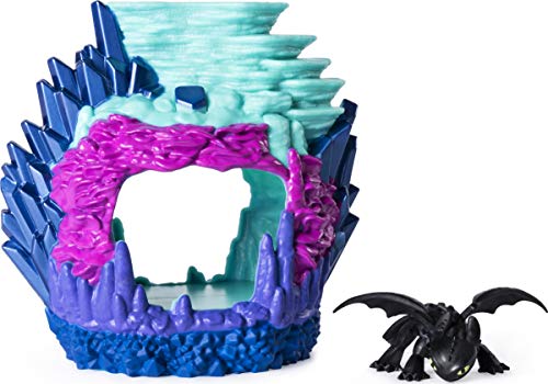 Spin Master DreamWorks Dragons Hidden World Playset, Dragon Lair with Collectible Toothless Figure, for Kids Aged 4 and Up
