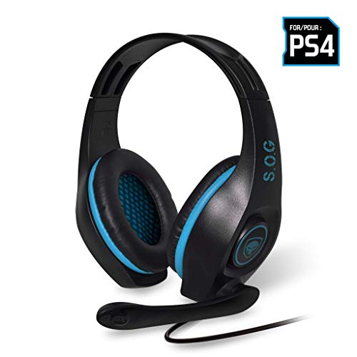 SPIRIT OF GAMER - Auriculares "PRO-SH5" Para PS4 / SON STEREO 2.0 / HP 40 Mm Con Almohadillas Acolchadas / Diadema Ajustable