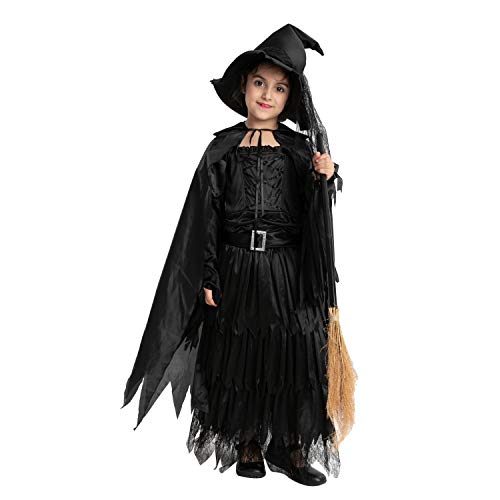 Spooktacular Creations Classic Child Wicked Witch Costume Gothic Sorceress Girl Black Witch for Halloween (Toddler( 3- 4yrs ))