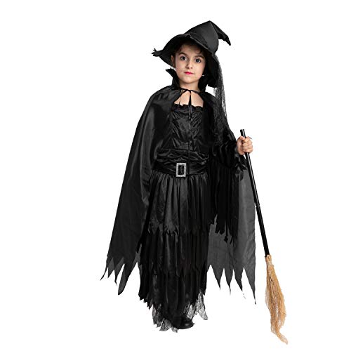 Spooktacular Creations Classic Child Wicked Witch Costume Gothic Sorceress Girl Black Witch for Halloween (Toddler( 3- 4yrs ))
