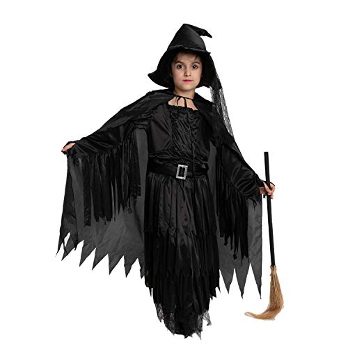 Spooktacular Creations Classic Child Wicked Witch Costume Gothic Sorceress Girl Black Witch for Halloween (Toddler( 3- 4yrs ))