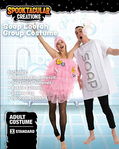 Spooktacular Creations Disfraz de Esponja de Lufa y Jabón para Grupos de Adultos o Parejas, Disfraces de Halloween, Juego de Roles, Cosplay de Carnaval