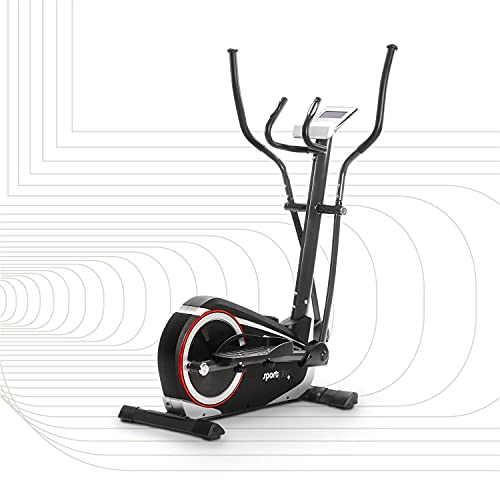 SportPlus bicicleta elíptica con aplicación para smartphone: KinoMap, 24 niveles de resistencia, sensores de pulso manual, masa de volante de 12 kg, homologado, peso del usuario 150 kg, SP-ET-9600-iE