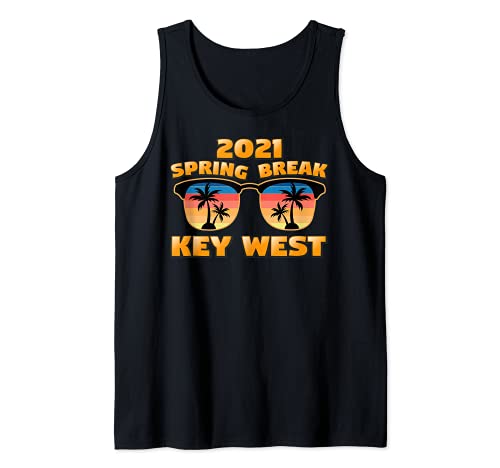 Spring Break Key West 2021 Gafas de sol vintage a juego Camiseta sin Mangas