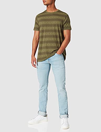 Springfield Camiseta Regular étnico, Estampado Verde, L para Hombre