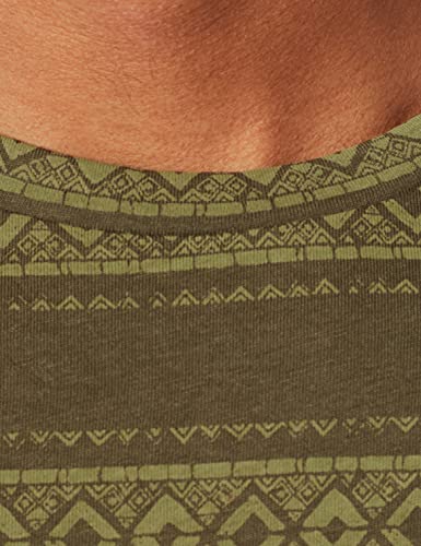 Springfield Camiseta Regular étnico, Estampado Verde, L para Hombre